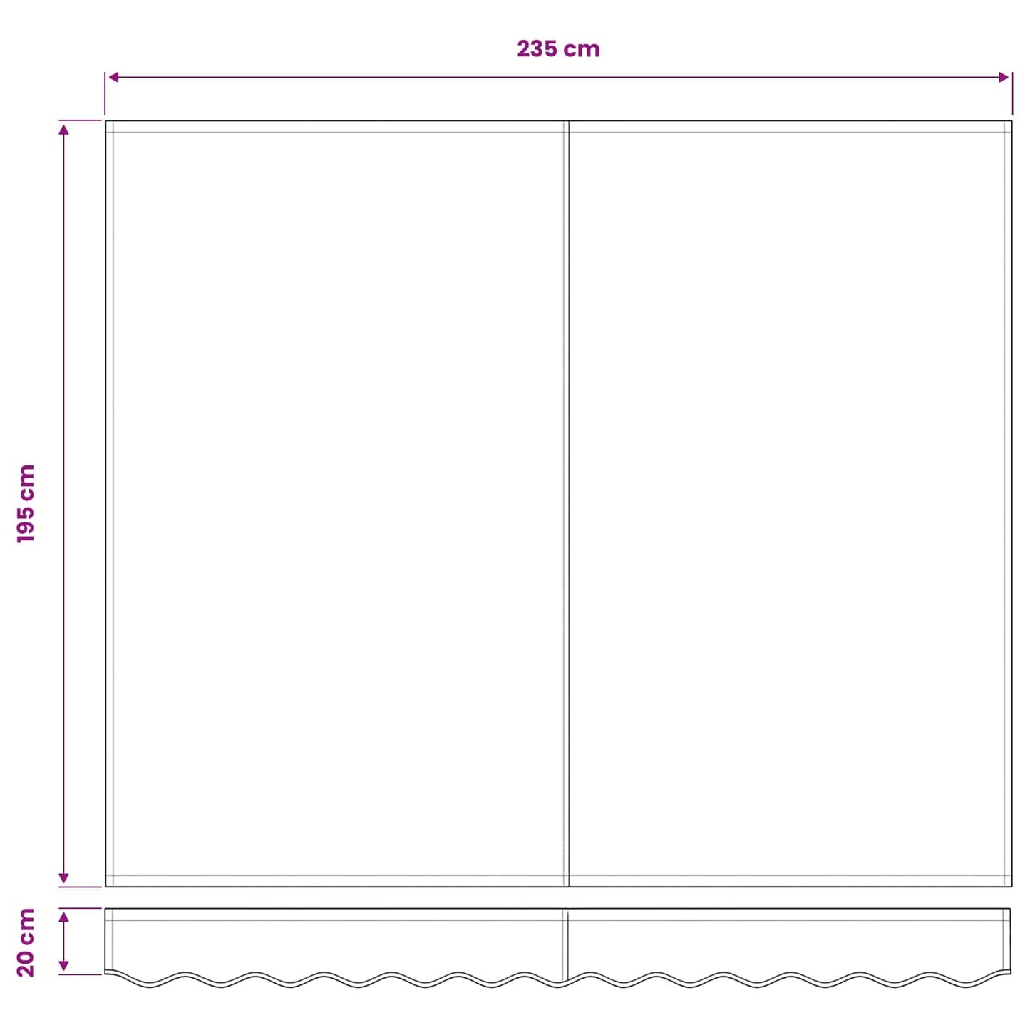 vidaXL Awning Replacement Fabric Blue and White 2.5 x 2 m Polyester