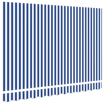vidaXL Awning Replacement Fabric Blue and White 3.5 x 2 m Polyester