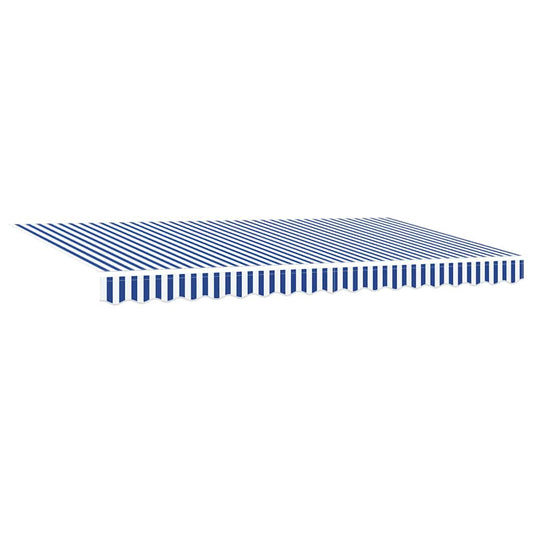 vidaXL Awning Replacement Fabric Blue and White 4 x 2 m Polyester