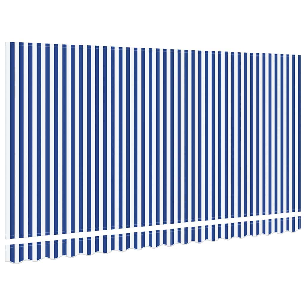 vidaXL Awning Replacement Fabric Blue and White 4 x 2 m Polyester