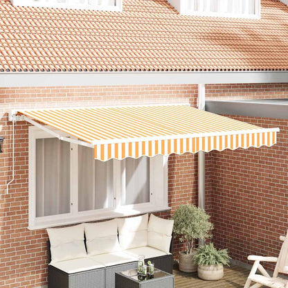 vidaXL Awning Replacement Fabric Yellow and White 2.5 x 2 m Polyester