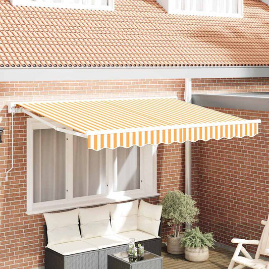 vidaXL Awning Replacement Fabric Yellow and White 2.5 x 2 m Polyester