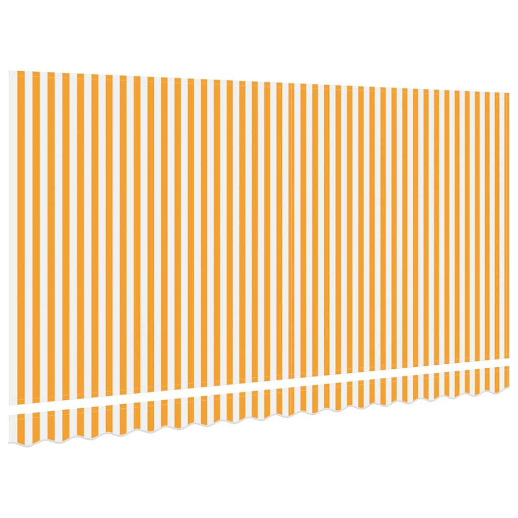 vidaXL Awning Replacement Fabric Yellow and White 4 x 2 m Polyester