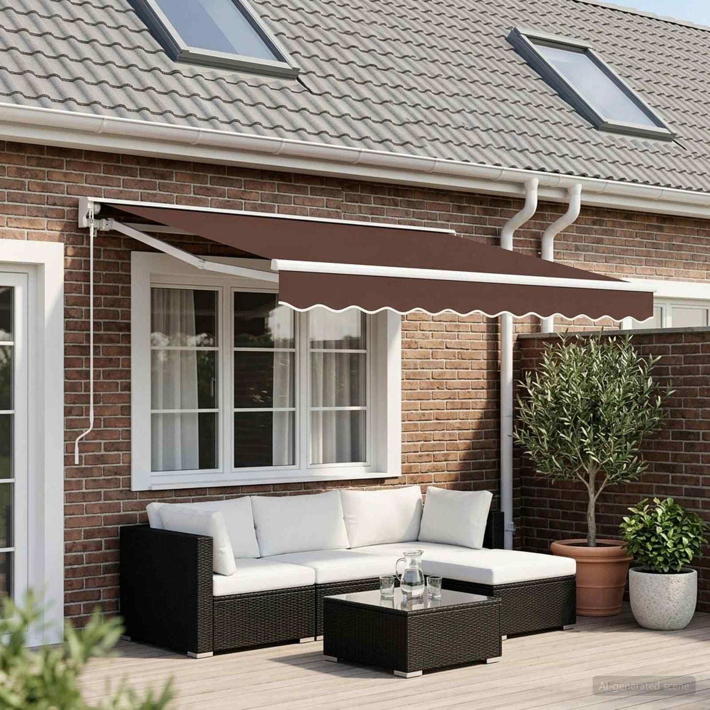 vidaXL Awning Canopy Replacement for 2.5x2 m Brown Polyester
