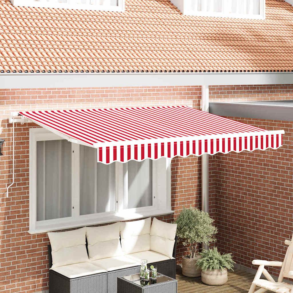 vidaXL Awning Replacement Fabric Red and White 2.5 x 2 m Polyester