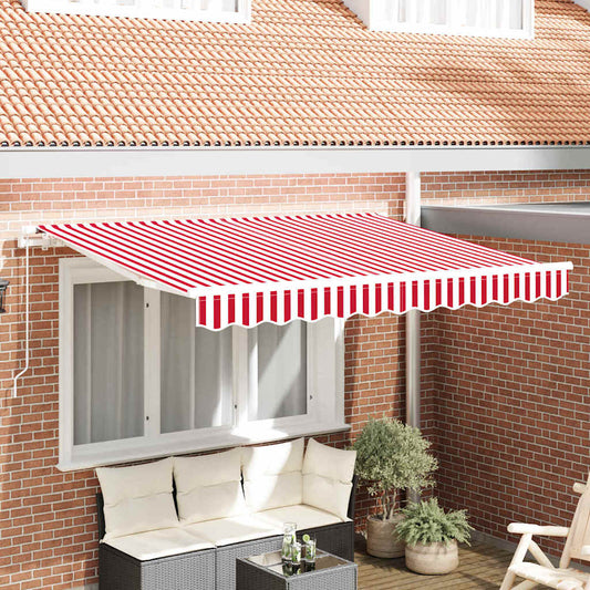 vidaXL Awning Replacement Fabric Red and White 235 x 195 cm Polyester