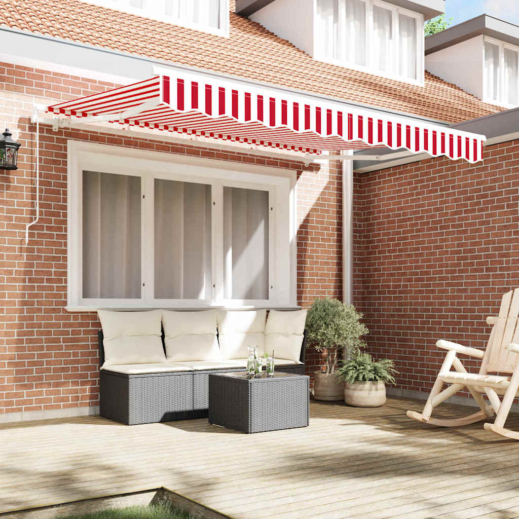 vidaXL Awning Replacement Fabric Red and White 2.5 x 2 m Polyester