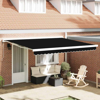 vidaXL Awning Replacement Fabric Black 4 x 3 m Polyester