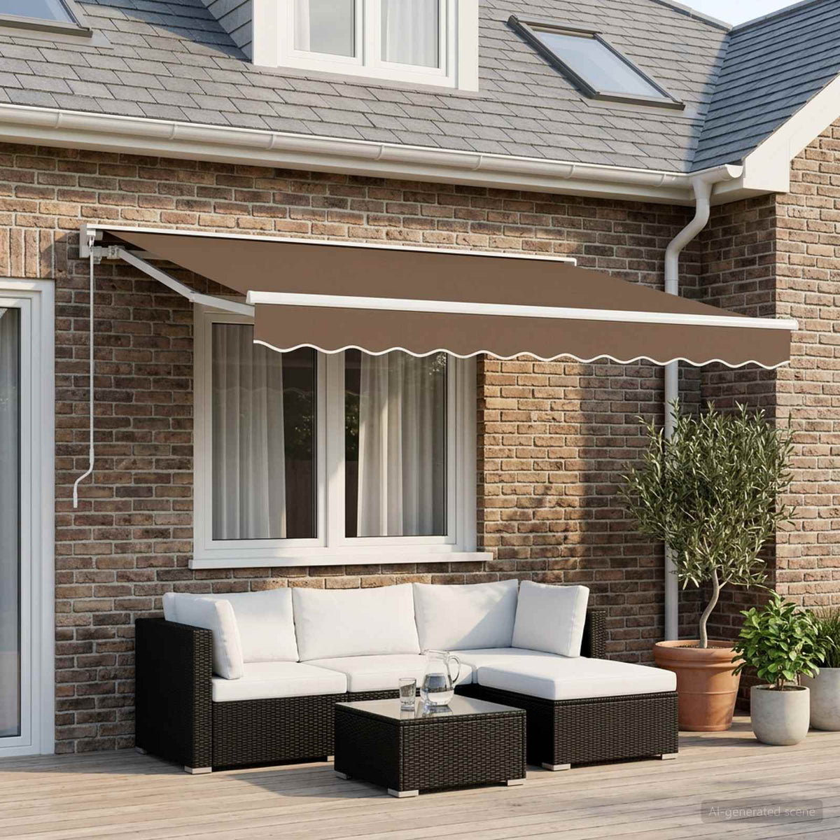 vidaXL Awning Canopy Replacement for 3.5x2 m Beige Polyester