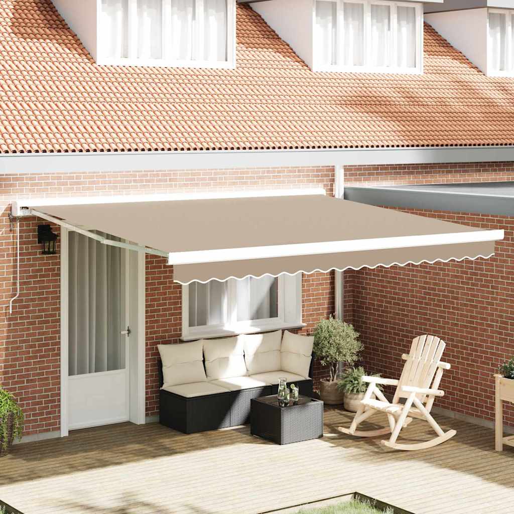 vidaXL Awning Replacement Fabric Beige 4 x 3.5 m Polyester