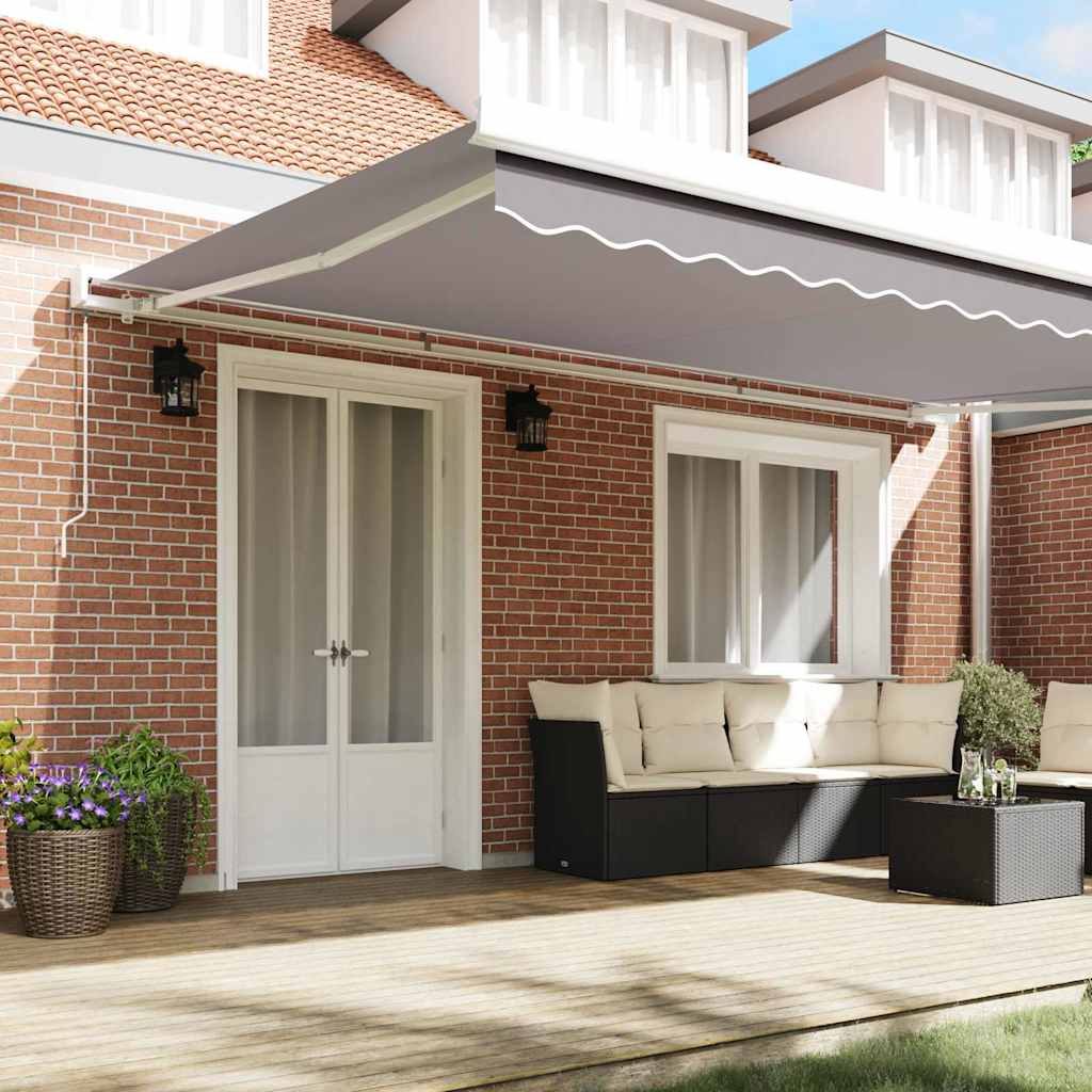 vidaXL Awning Replacement Fabric Light Grey 5 x 3.5 m Polyester