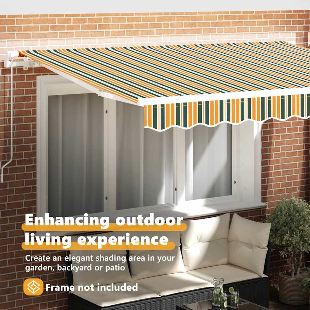 vidaXL Awning Replacement Fabric Green and yellow 3 x 2 m Polyester