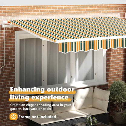 vidaXL Awning Replacement Fabric Green and yellow 3 x 2 m Polyester