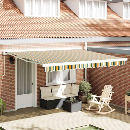 vidaXL Awning Replacement Fabric Green and yellow 4 x 3.5 m Polyester