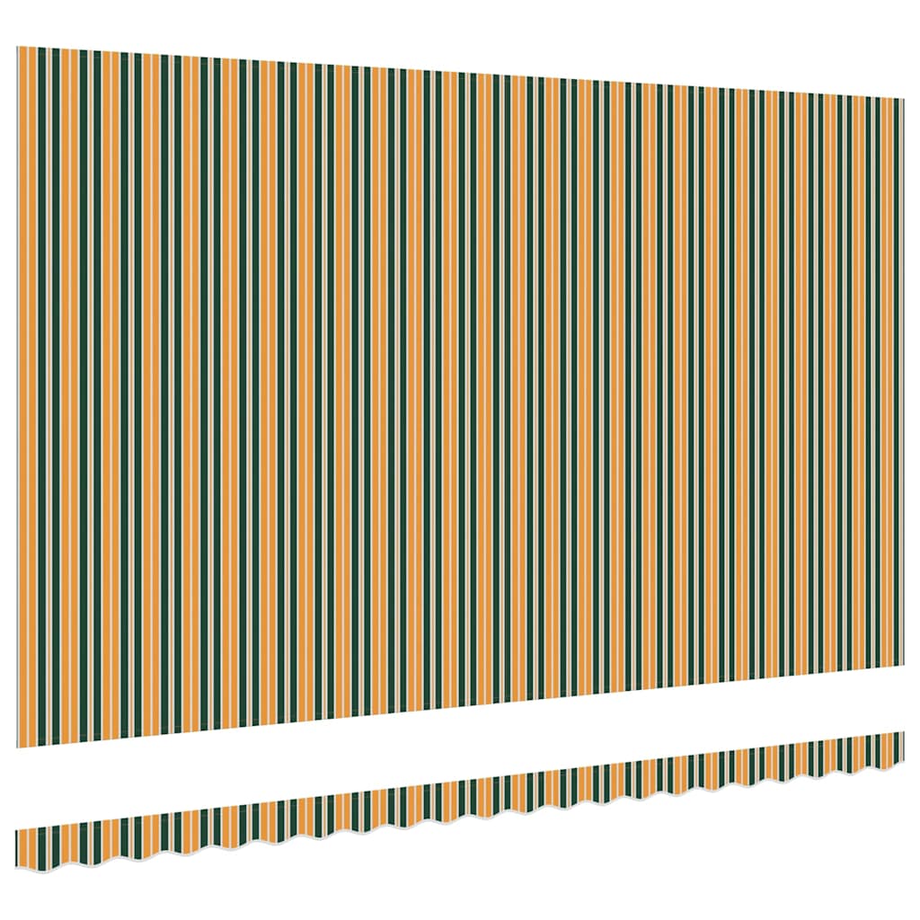 vidaXL Awning Replacement Fabric Green and yellow 5 x 3 m Polyester