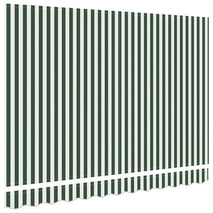 vidaXL Awning Replacement Fabric Green and White 2.5 x 2 m Polyester