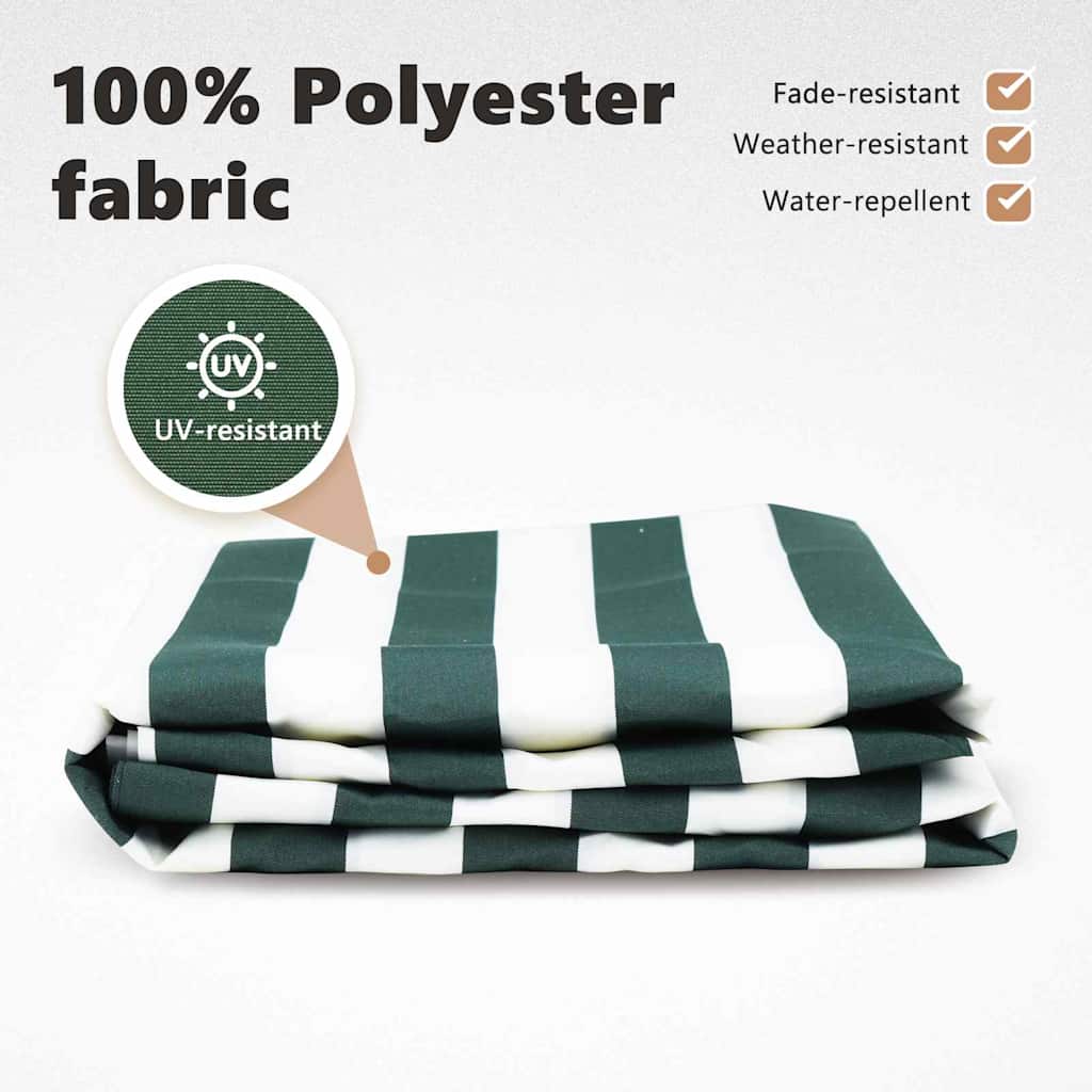 vidaXL Awning Replacement Fabric Green and White 3.5 x 2 m Polyester