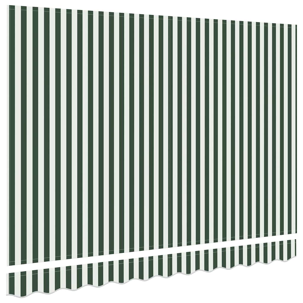 vidaXL Awning Replacement Fabric Green and White 3.5 x 2 m Polyester