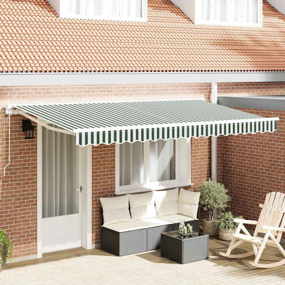 vidaXL Awning Replacement Fabric Green and White 4 x 2 m Polyester