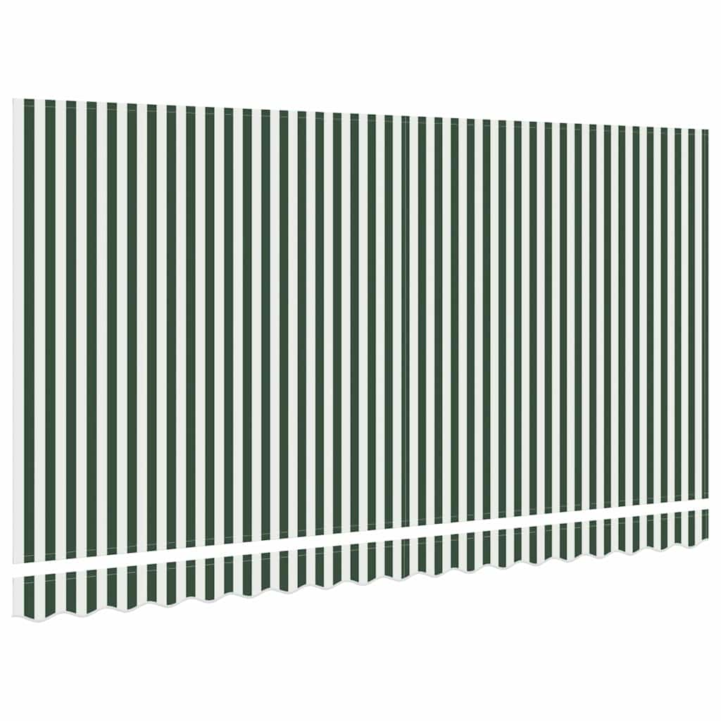 vidaXL Awning Replacement Fabric Green and White 4 x 2 m Polyester