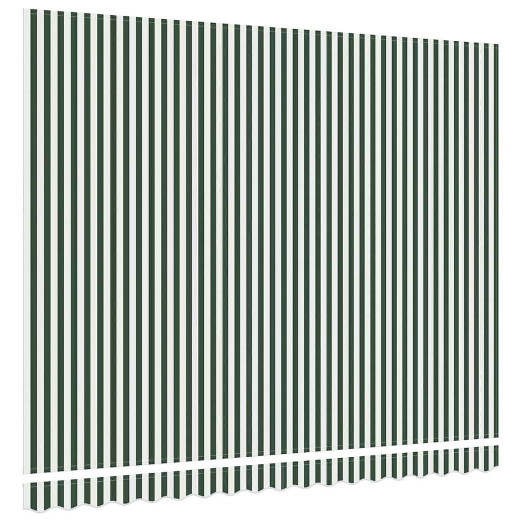 vidaXL Awning Replacement Fabric Green and White 4 x 3 m Polyester