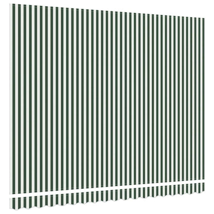 vidaXL Awning Replacement Fabric Green and White 4 x 3 m Polyester