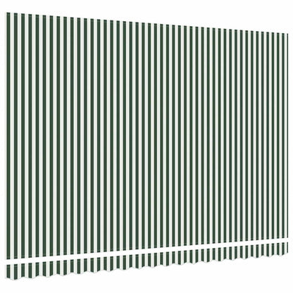 vidaXL Awning Replacement Fabric Green and White 4.5 x 3 m Polyester