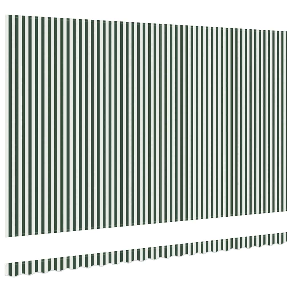 vidaXL Awning Replacement Fabric Green and White 5 x 3 m Polyester