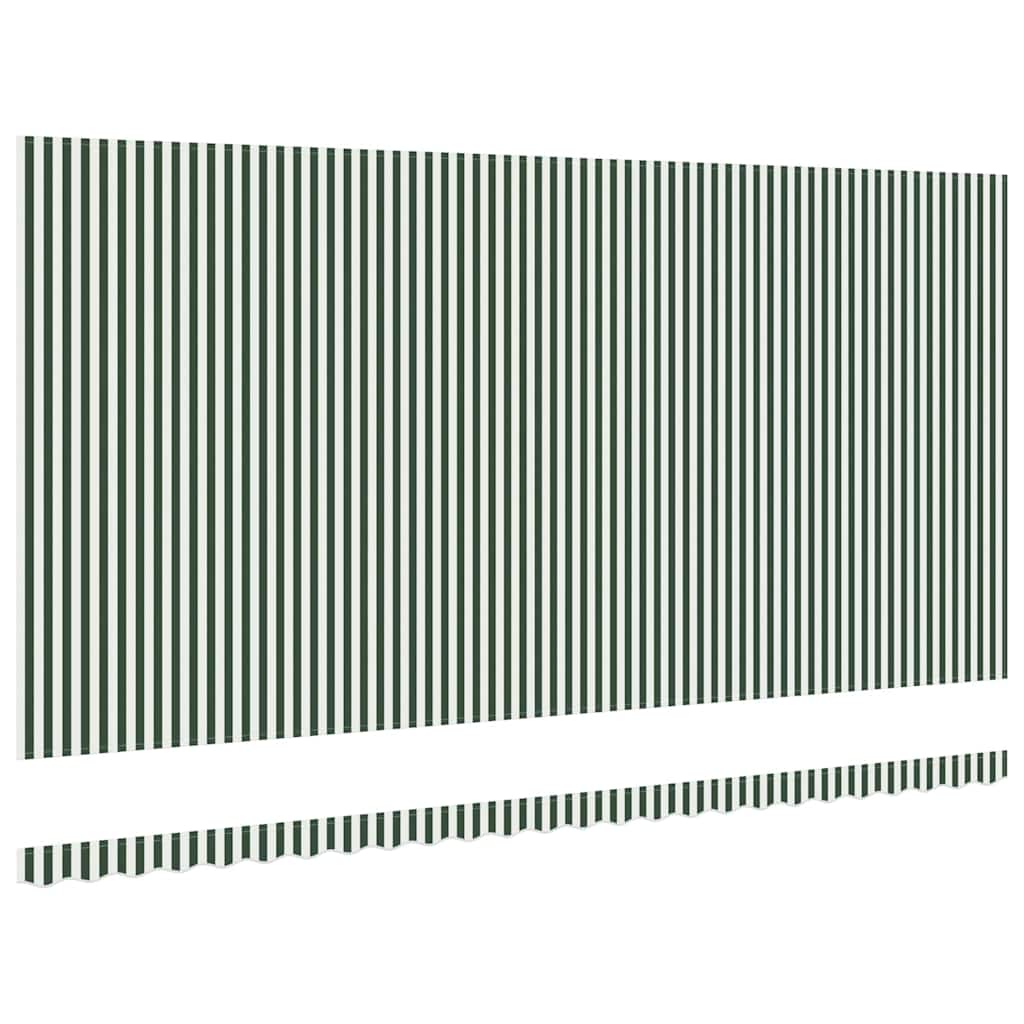 vidaXL Awning Replacement Fabric Green and White 6 x 3.5 m Polyester