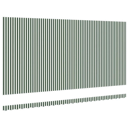 vidaXL Awning Replacement Fabric Green and White 6 x 3.5 m Polyester