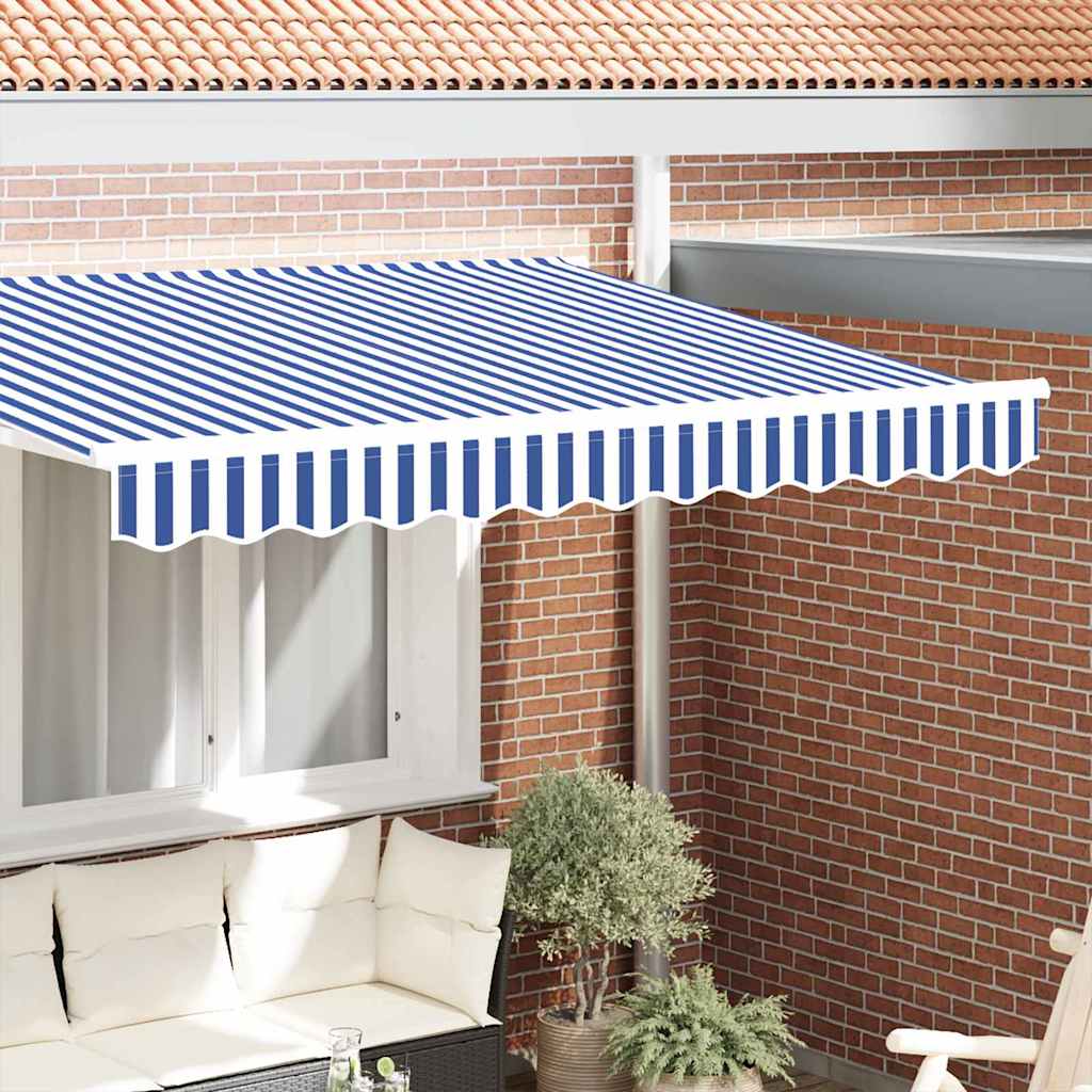 vidaXL Awning Valance Replacement Blue and White 2.5 m Polyester