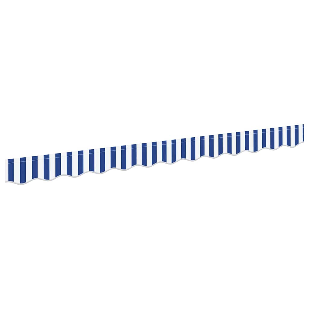 vidaXL Awning Valance Replacement Blue and White 2.5 m Polyester