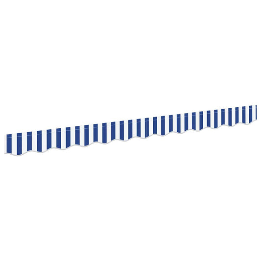 vidaXL Awning Valance Replacement Blue and White 2.5 m Polyester