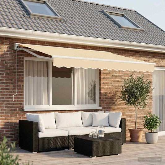 vidaXL Awning Valance Replacement for 2.5 m Cream Polyester