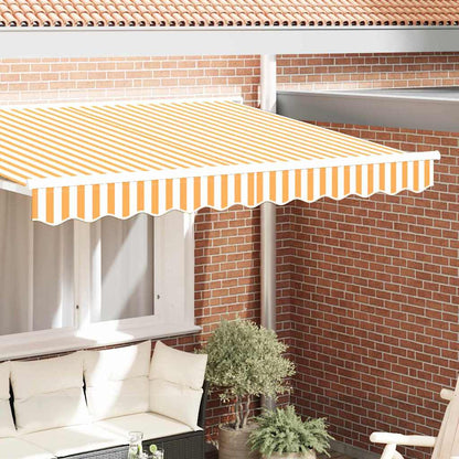vidaXL Awning Valance Replacement Yellow and White 2.5 m Polyester