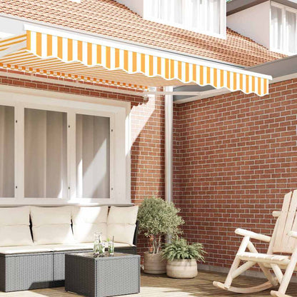 vidaXL Awning Valance Replacement Yellow and White 2.5 m Polyester
