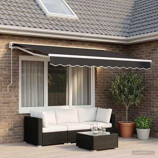 vidaXL Awning Valance Replacement for 2.5 m Anthracite Polyester