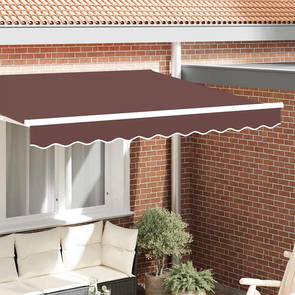 vidaXL Awning Valance Replacement Brown Stripe 2.5 m Polyester