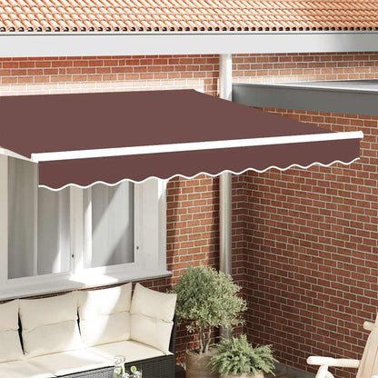 vidaXL Awning Valance Replacement Brown Stripe 2.5 m Polyester