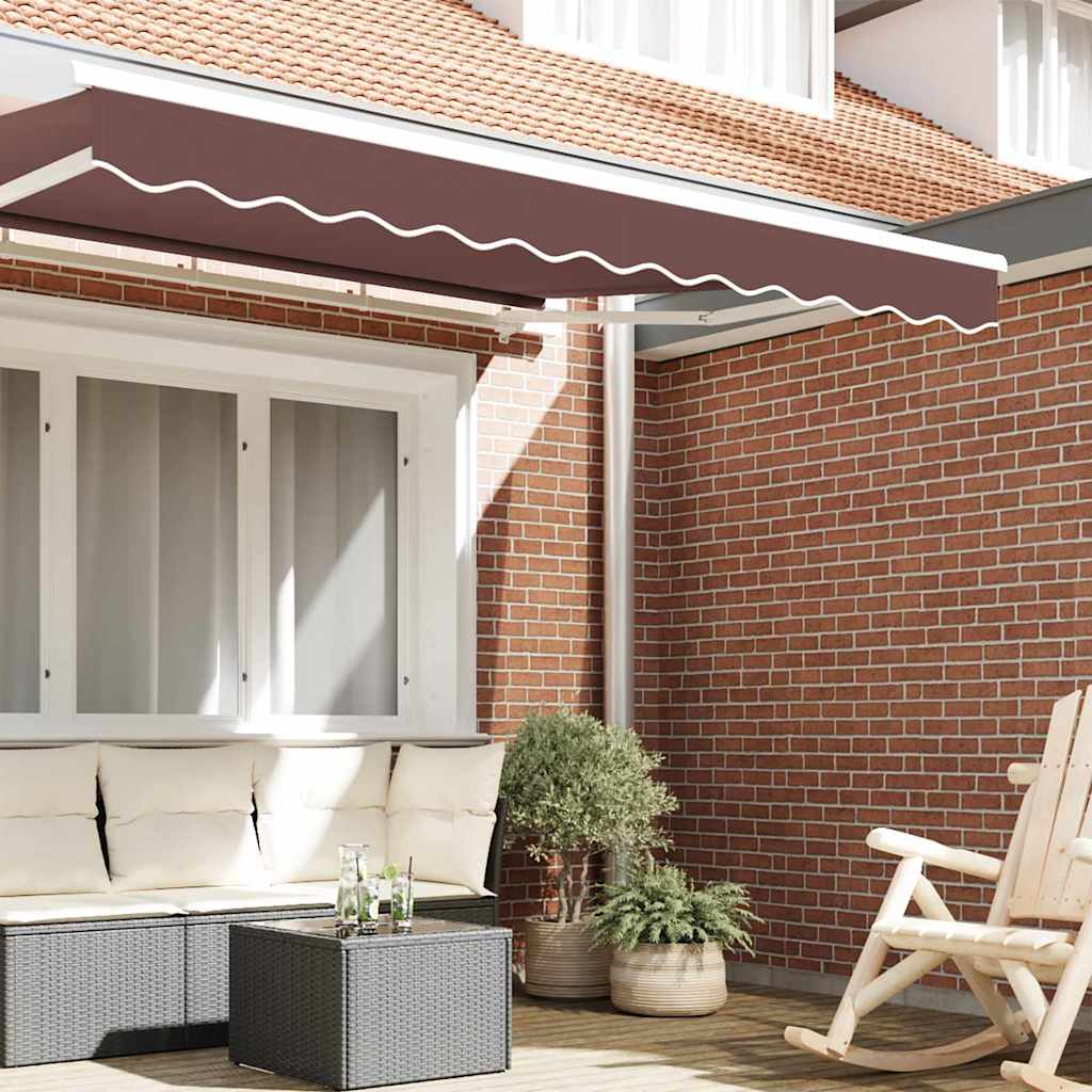 vidaXL Awning Valance Replacement Brown Stripe 2.5 m Polyester
