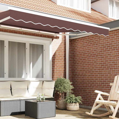 vidaXL Awning Valance Replacement Brown Stripe 2.5 m Polyester