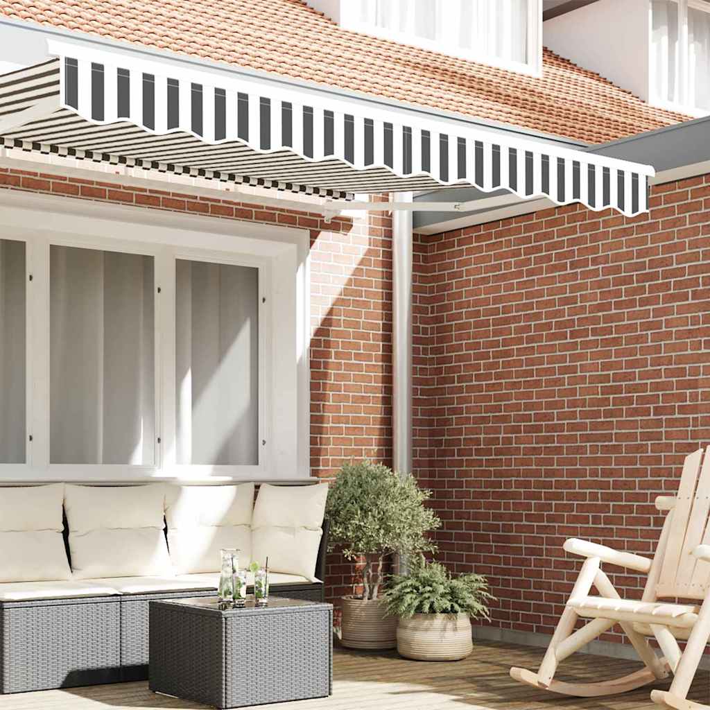 vidaXL Awning Valance Replacement Anthracite and White 2.5 m Polyester