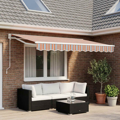 vidaXL Awning Valance Replacement for 2.5 m Orange & Grey Stripe