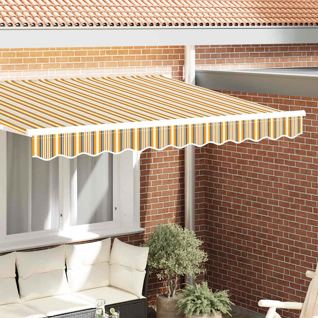 vidaXL Awning Valance Replacement Yellow and Grey 2.5 m Polyester