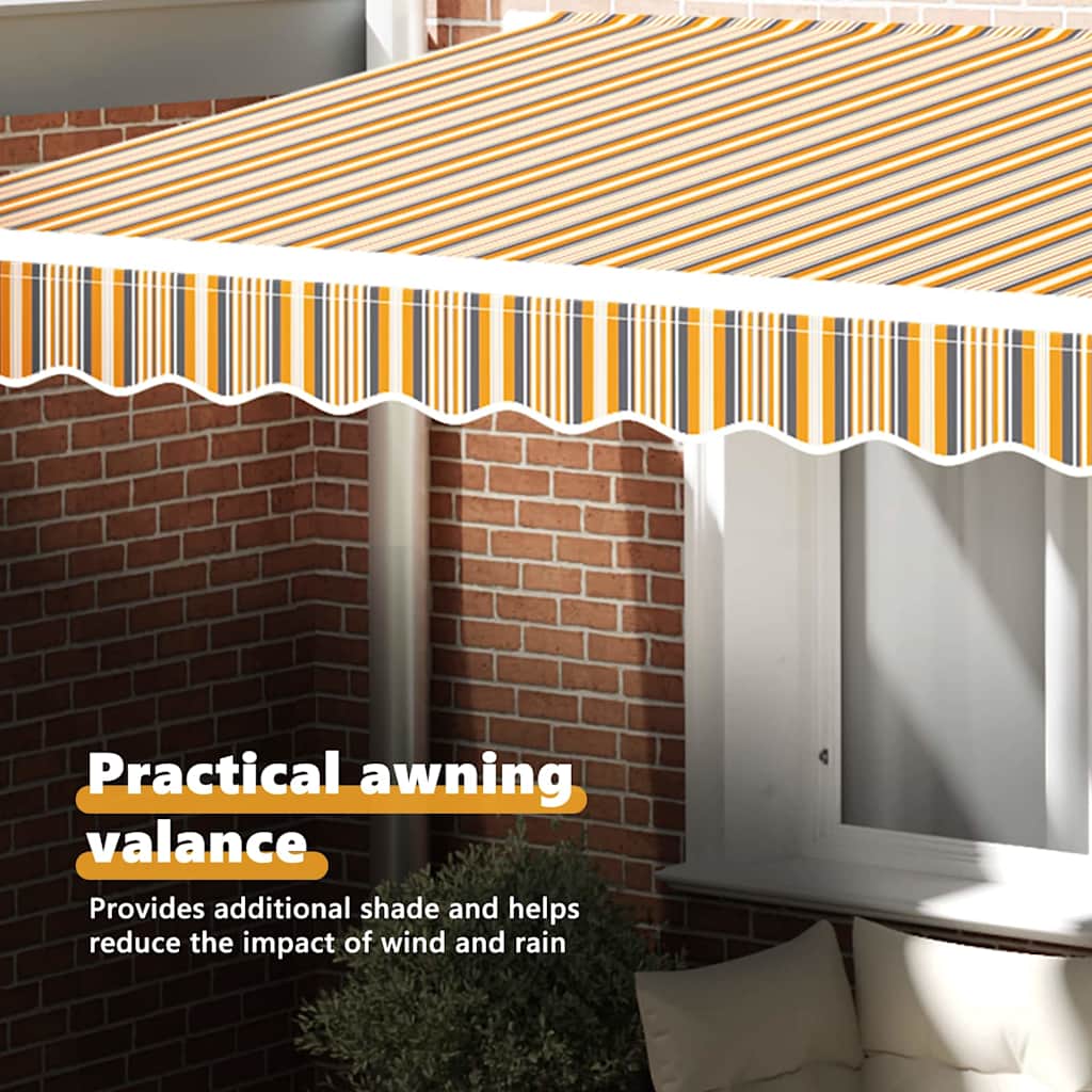 vidaXL Awning Valance Replacement Yellow and Grey 2.5 m Polyester