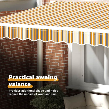 vidaXL Awning Valance Replacement Yellow and Grey 2.5 m Polyester