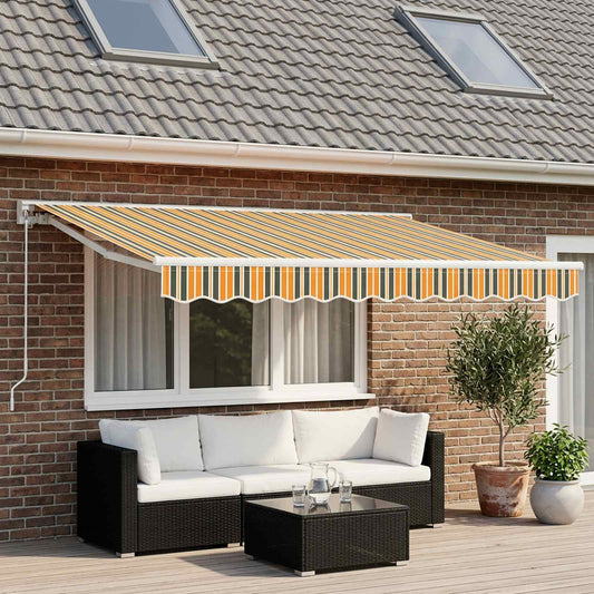 vidaXL Awning Valance Replacement for 2.5 m Green & Yellow Stripe