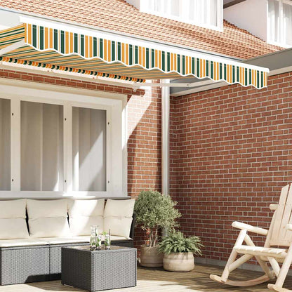 vidaXL Awning Valance Replacement Green and yellow 3.5 m Polyester