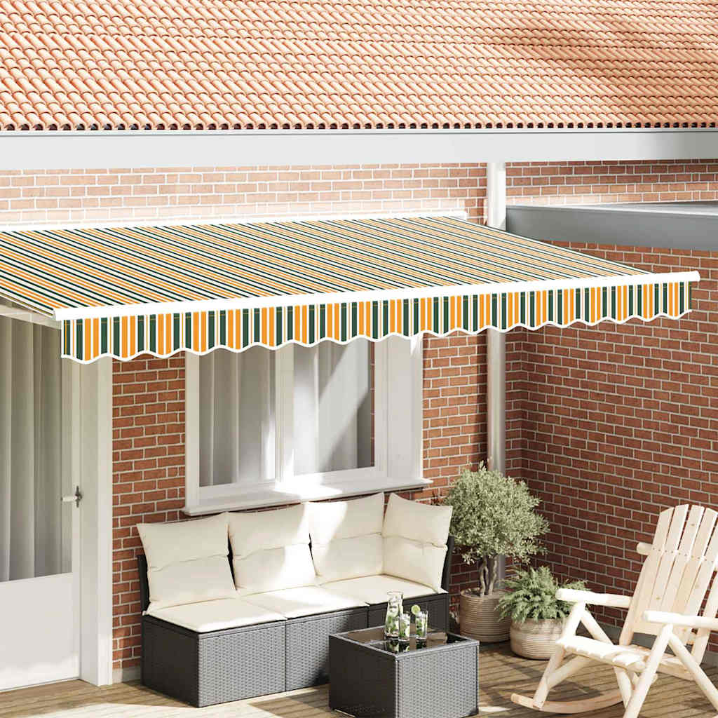 vidaXL Awning Valance Replacement Green and yellow 4 m Polyester