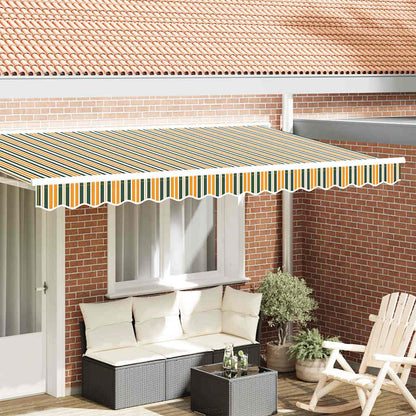 vidaXL Awning Valance Replacement Green and yellow 4 m Polyester